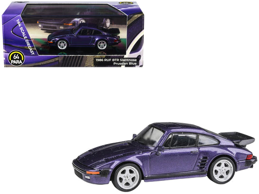 1986 RUF BTR Slantnose Prussian Blue Metallic 1/64 Diecast Model Car