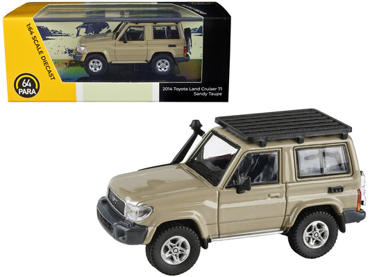 2014 Toyota Land Cruiser 71 SWB (Short Wheel Base) Sandy Taupe Brown 1/64 Diecast Model Car