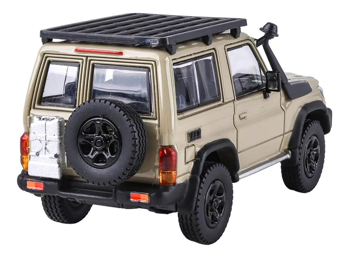 2023 Toyota Land Cruiser 71 Sandy Taupe "70th Anniversary" with Roofrack 1/64 Diecast Model Car