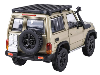 2023 Toyota Land Cruiser 71 Sandy Taupe "70th Anniversary" with Roofrack 1/64 Diecast Model Car