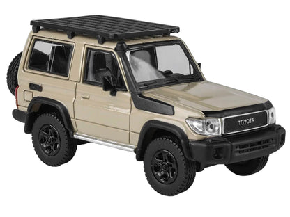 2023 Toyota Land Cruiser 71 Sandy Taupe "70th Anniversary" with Roofrack 1/64 Diecast Model Car