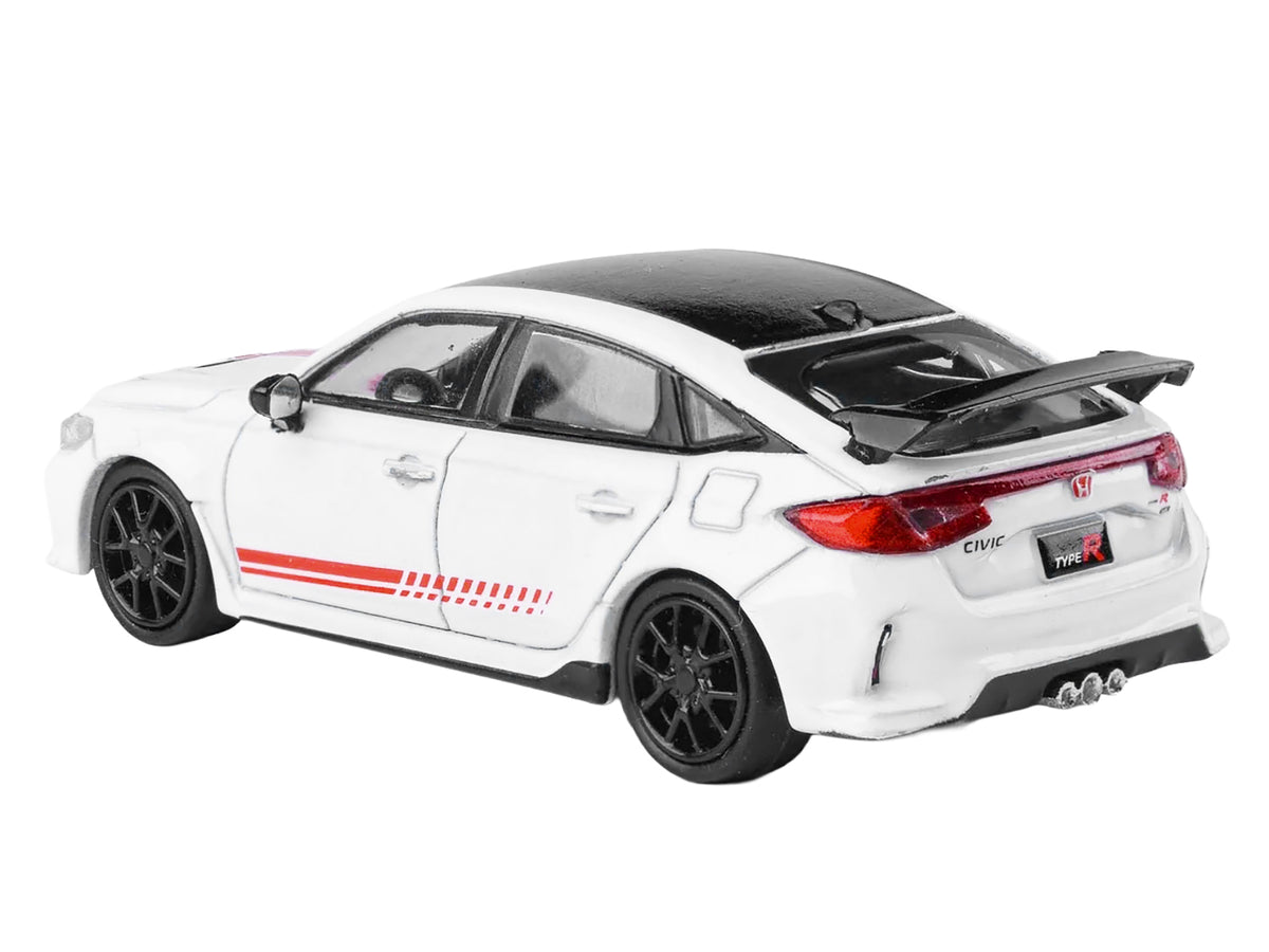 2025 Honda Civic Type R FL5 "Ultimate Edition" White with Red Stripes and Black Top 1/64 Diecast Model Car