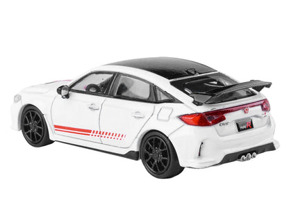 2025 Honda Civic Type R FL5 "Ultimate Edition" White with Red Stripes and Black Top 1/64 Diecast Model Car