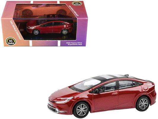2023 Toyota Prius Supersonic Red Metallic with Black Top and Sun Roof and Sun Roof 1/64 Diecast Model Car