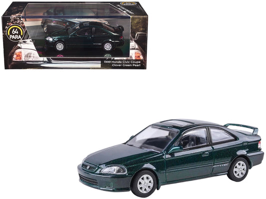 1999 Honda Civic Si EM1 Clover Green Pearl Metallic with Sunroof 1/64 Diecast Model Car