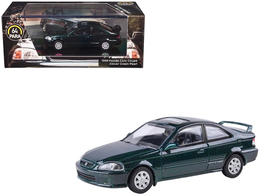 1999 Honda Civic Si EM1 Clover Green Pearl Metallic with Sunroof 1/64 Diecast Model Car