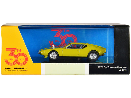 1972 De Tomaso Pantera Yellow "Petersen Automotive Museum 30th Anniversary" 1/64 Diecast Model Car