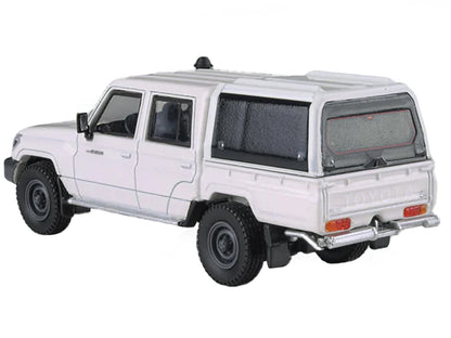 2012 Toyota Land Cruiser LC 79 French Vanilla White with Canopy 1/64 Diecast Model Car
