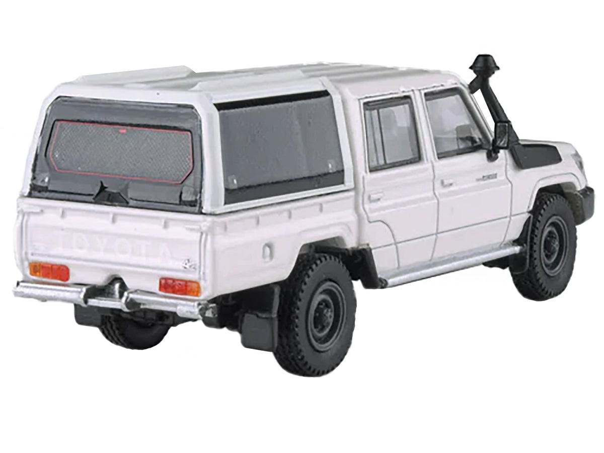 2012 Toyota Land Cruiser LC 79 French Vanilla White with Canopy 1/64 Diecast Model Car