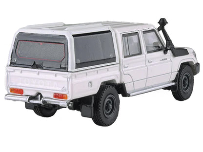 2012 Toyota Land Cruiser LC 79 French Vanilla White with Canopy 1/64 Diecast Model Car