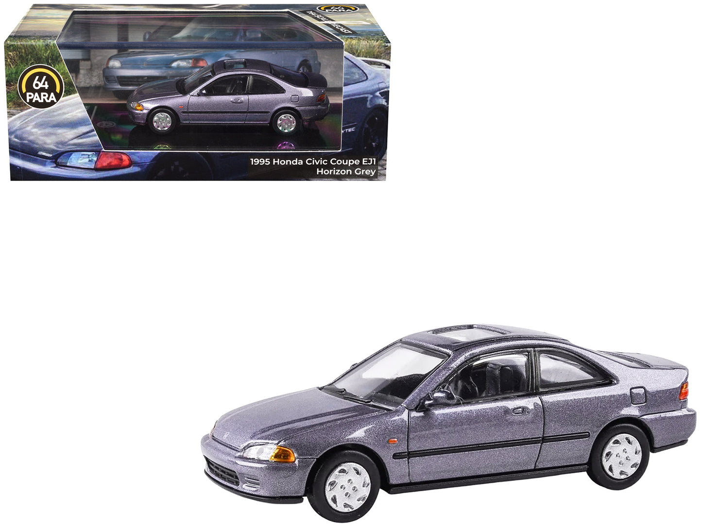 1995 Honda Civic Coupe EJ1 Horizon Gray Metallic with Sunroof 1/64 Diecast Model Car