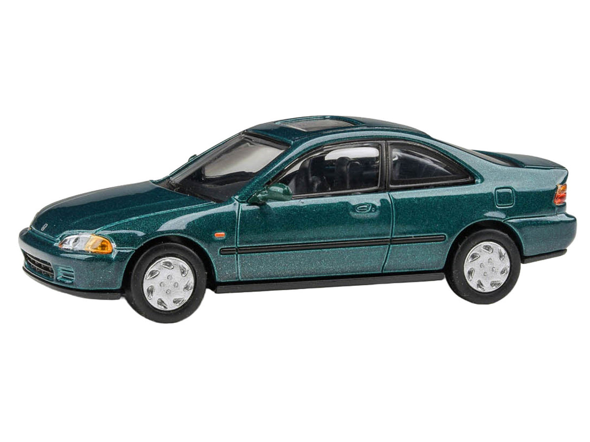 1995 Honda Civic Coupe EJ1 Paradise Blue Green Metallic with Sunroof 1/64 Diecast Model Car