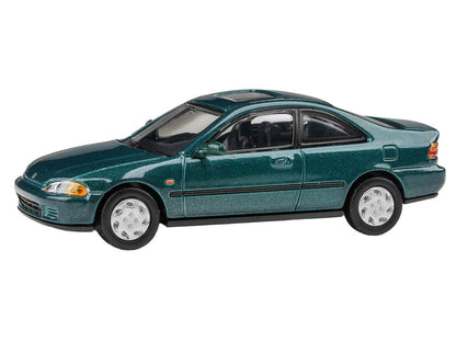 1995 Honda Civic Coupe EJ1 Paradise Blue Green Metallic with Sunroof 1/64 Diecast Model Car