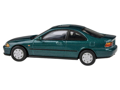 1995 Honda Civic Coupe EJ1 Paradise Blue Green Metallic with Sunroof 1/64 Diecast Model Car
