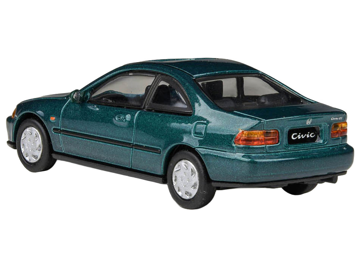 1995 Honda Civic Coupe EJ1 Paradise Blue Green Metallic with Sunroof 1/64 Diecast Model Car