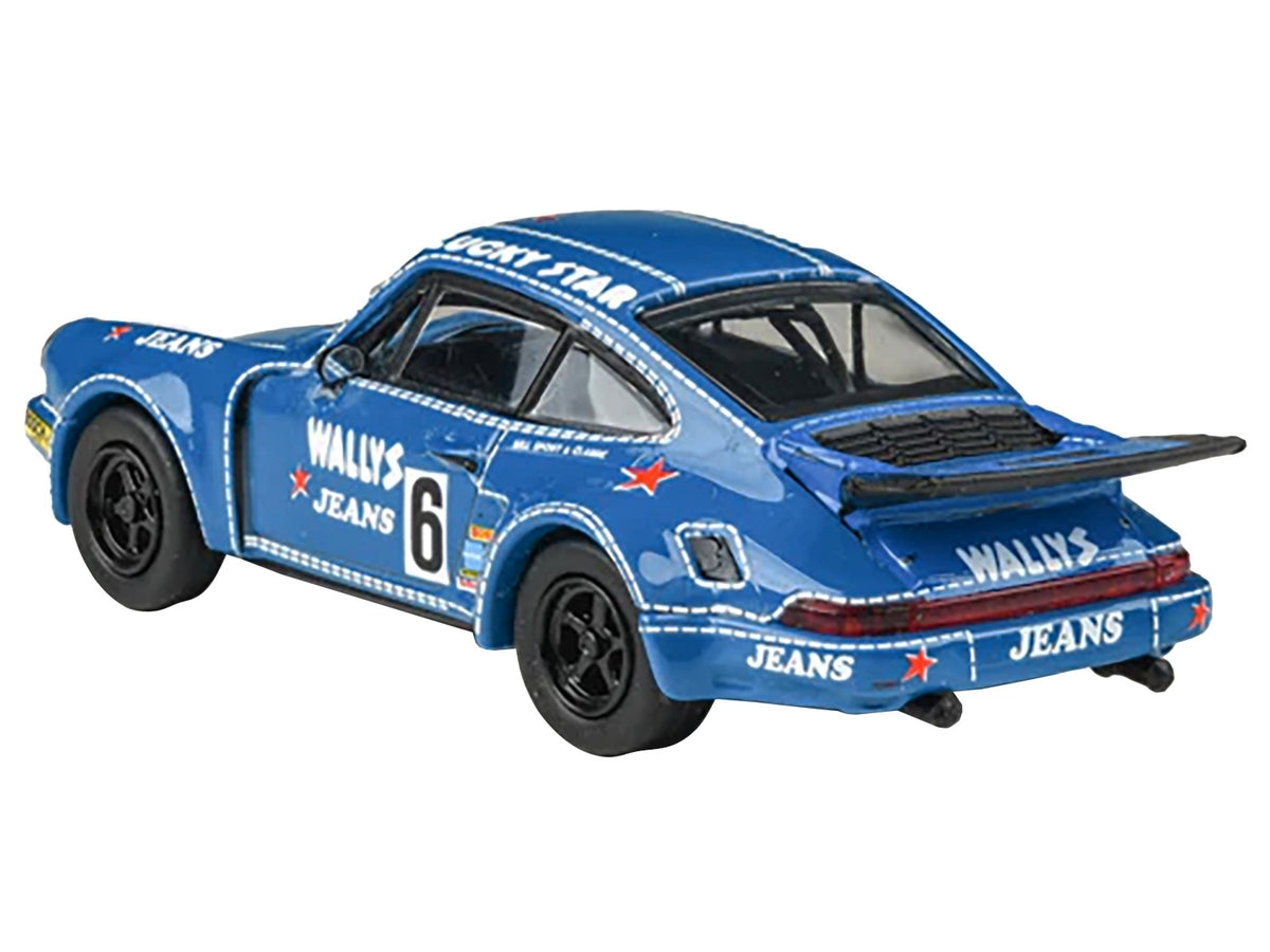 1975 Porsche 911 Carrera RSR 3.0 #6 "Kremer Racing - Wallys Jeans" Blue 1/64 Diecast Model Car