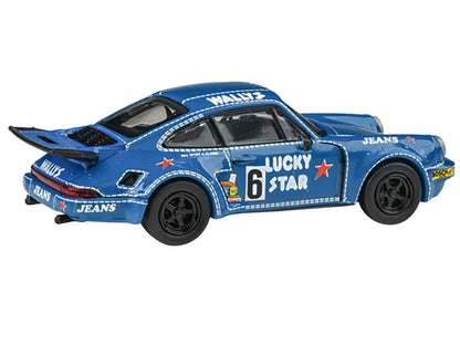 1975 Porsche 911 Carrera RSR 3.0 #6 "Kremer Racing - Wallys Jeans" Blue 1/64 Diecast Model Car