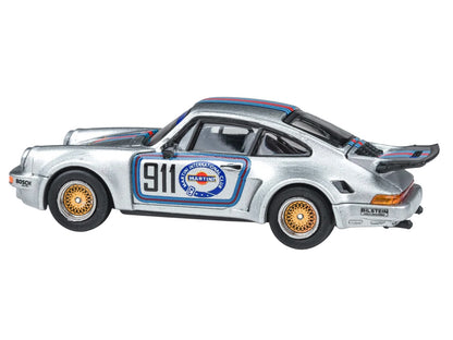 Porsche 911 Carrera RSR 3.0 "Martini Racing" Silver Metallic with Stripes 1/64 Diecast Model Car