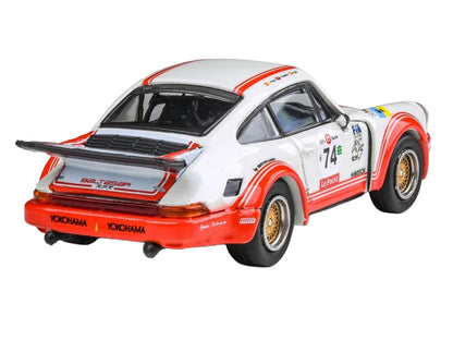 Porsche 911 Carrera RSR 3.0 #74 "Aurora Racing" White with Red Stripes 1/64 Diecast Model Car