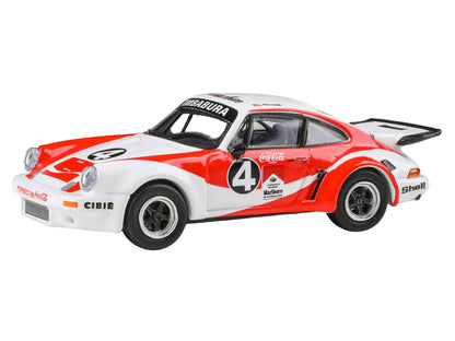 1976 Porsche 911 Carrera RSR 3.0 Ecuador #4 "Fernando Madera" White and Red with Graphics 1/64 Diecast Model Car
