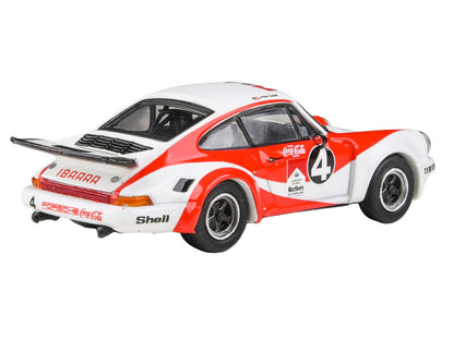 1976 Porsche 911 Carrera RSR 3.0 Ecuador #4 "Fernando Madera" White and Red with Graphics 1/64 Diecast Model Car