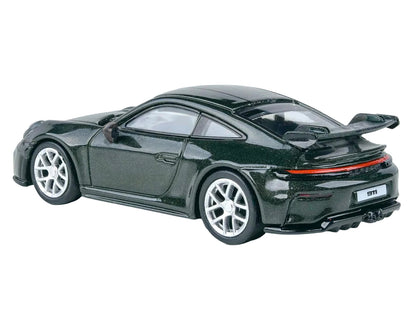 2025 Porsche 911 GT3 (992.2) Oak Green Metallic Neo with Carbon Stripe 1/64 Diecast Model Car