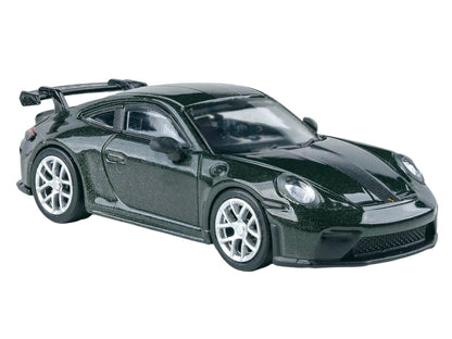 2025 Porsche 911 GT3 (992.2) Oak Green Metallic Neo with Carbon Stripe 1/64 Diecast Model Car