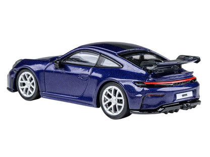 2025 Porsche 911 GT3 (992.2) Gentian Blue Metallic with Carbon Stripe 1/64 Diecast Model Car