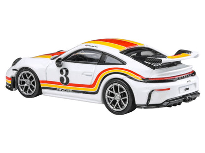 2025 Porsche 911 GT3 (992.2) #3 "Andial Livery" White with Stripes 1/64 Diecast Model Car