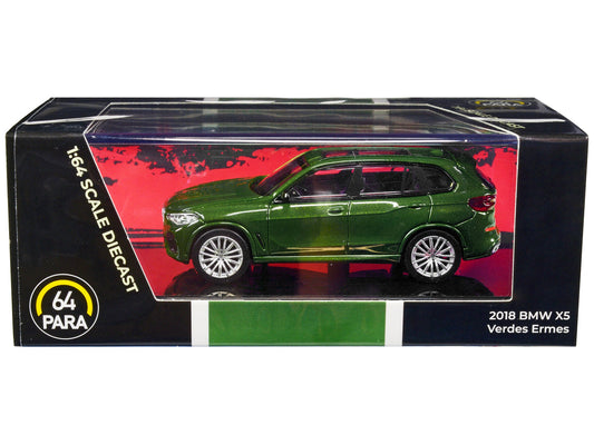 2018 BMW X5 Verde Ermes Green Metallic with Sunroof 1/64 Diecast Model Car