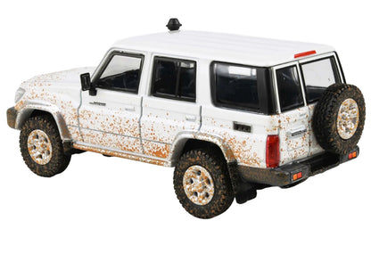 2014 Toyota Land Cruiser 76 White (Dirty Off Road Effect) 1/64 Diecast Model Car