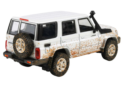 2014 Toyota Land Cruiser 76 White (Dirty Off Road Effect) 1/64 Diecast Model Car