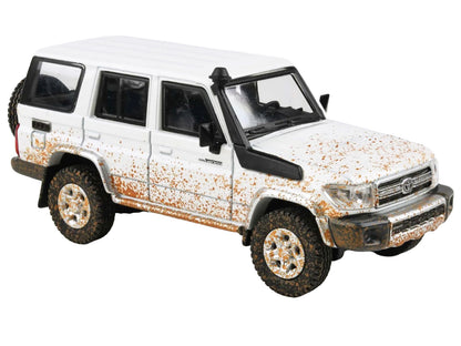2014 Toyota Land Cruiser 76 White (Dirty Off Road Effect) 1/64 Diecast Model Car