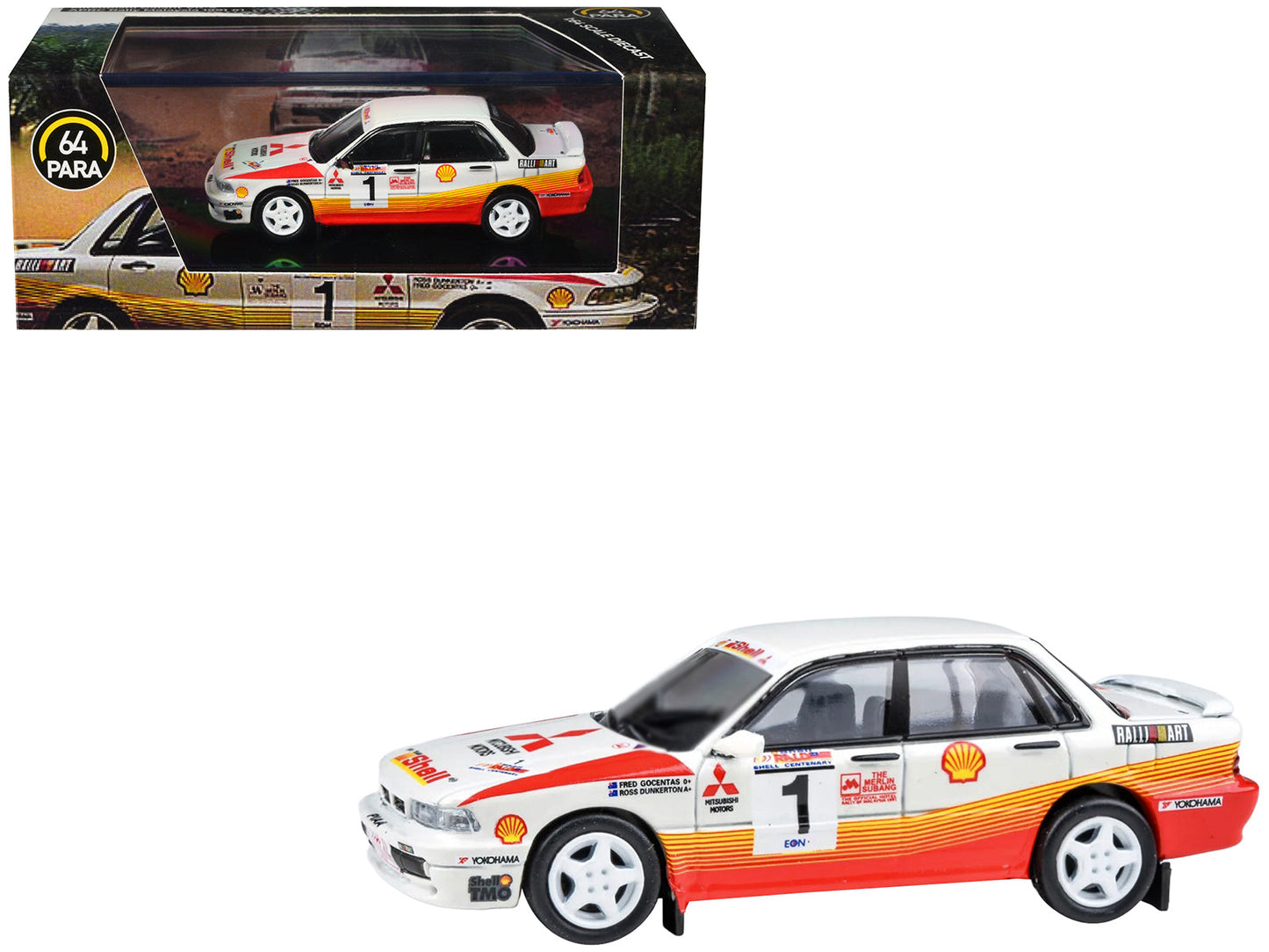 Mitsubishi Galant VR-4 RHD (Right Hand Drive) #1 Ross Dunkerton - Fred Gocentas Winner "APRC Rally Malaysia" (1991) 1/64 Diecast Model Car
