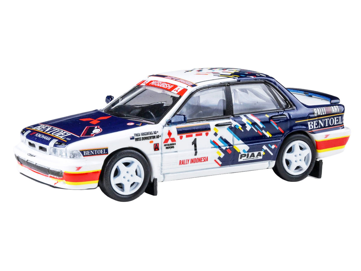 Mitsubishi Galant VR-4 RHD (Right Hand Drive) #1 Ross Dunkerton - Fred Gocentas "Rally Indonesia" (1993) 1/64 Diecast Model Car