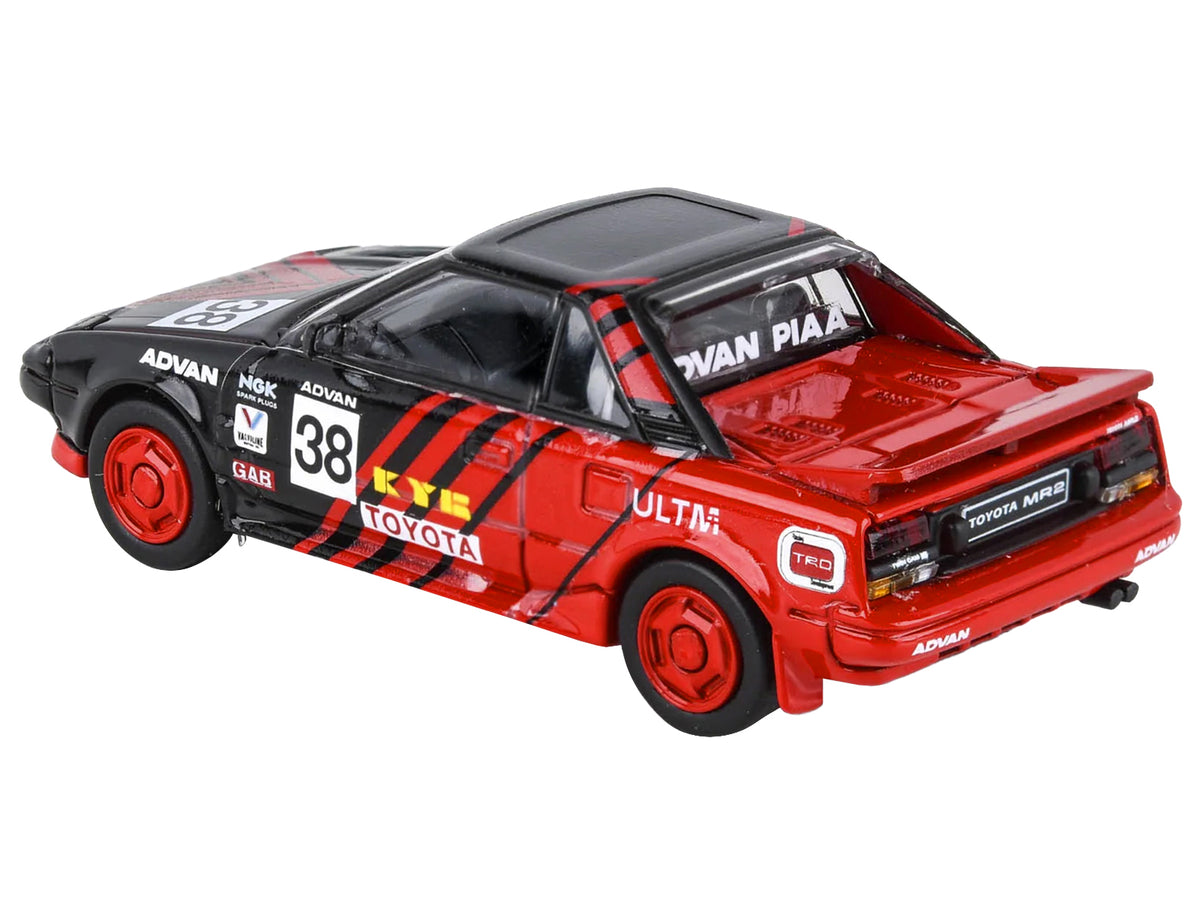 1985 Toyota MR2 MK1 RHD (Right Hand Drive) #38 Red and Black "Autocross Livery" 1/64 Diecast Model Car