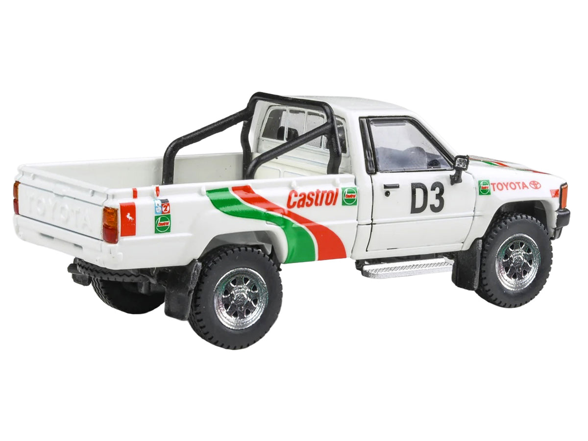 Toyota Hilux Pickup Truck #D3 "Castrol" White with Graphics "Rustenburg 400 Rally" (1995) 1/64 Diecast Model Car