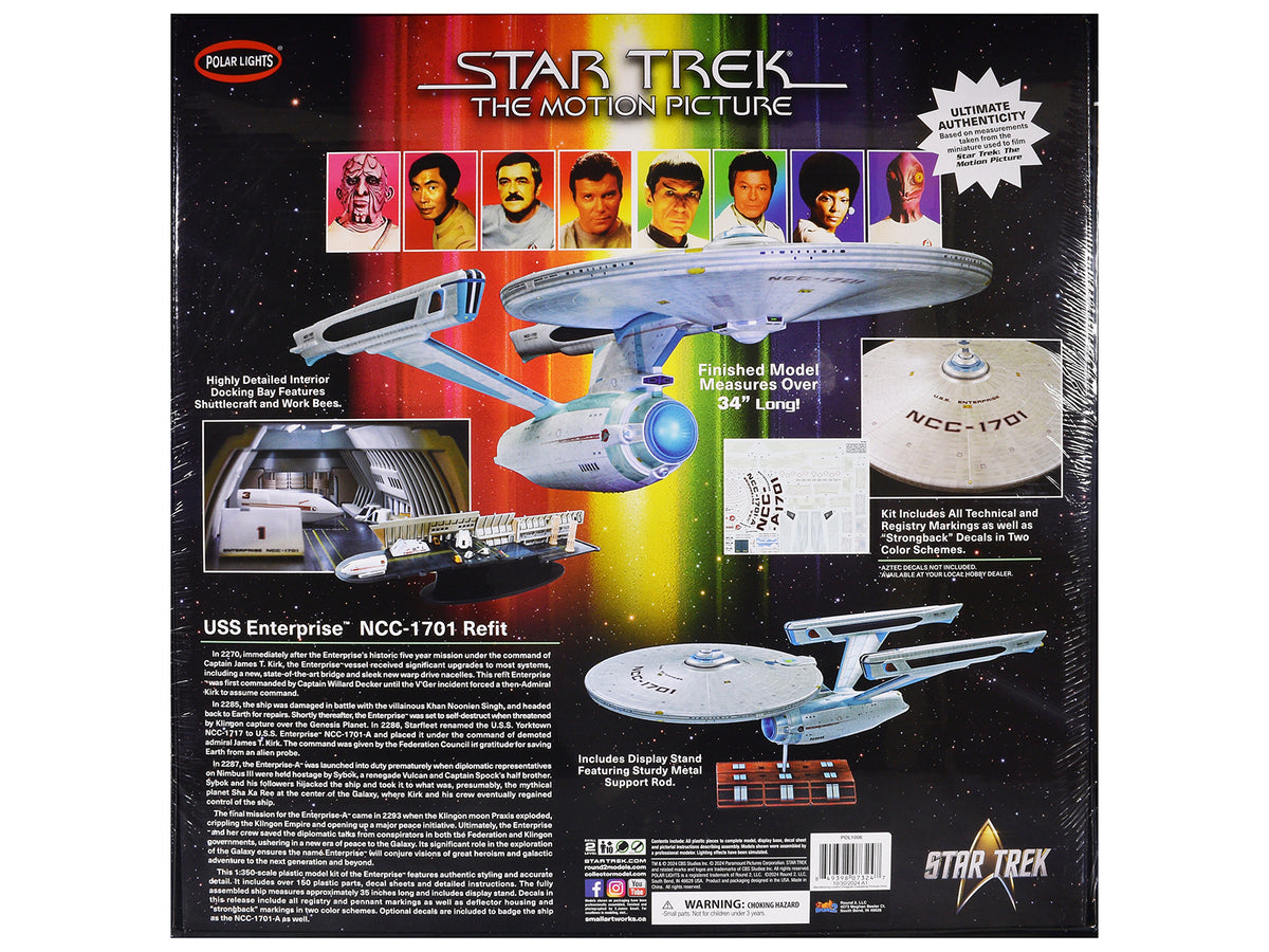 Skill 2 Model Kit U.S.S. Enterprise NCC-1701 Refit Spaceship "Star Trek: The Motion Picture" (1979) Movie 1/350 Scale Model