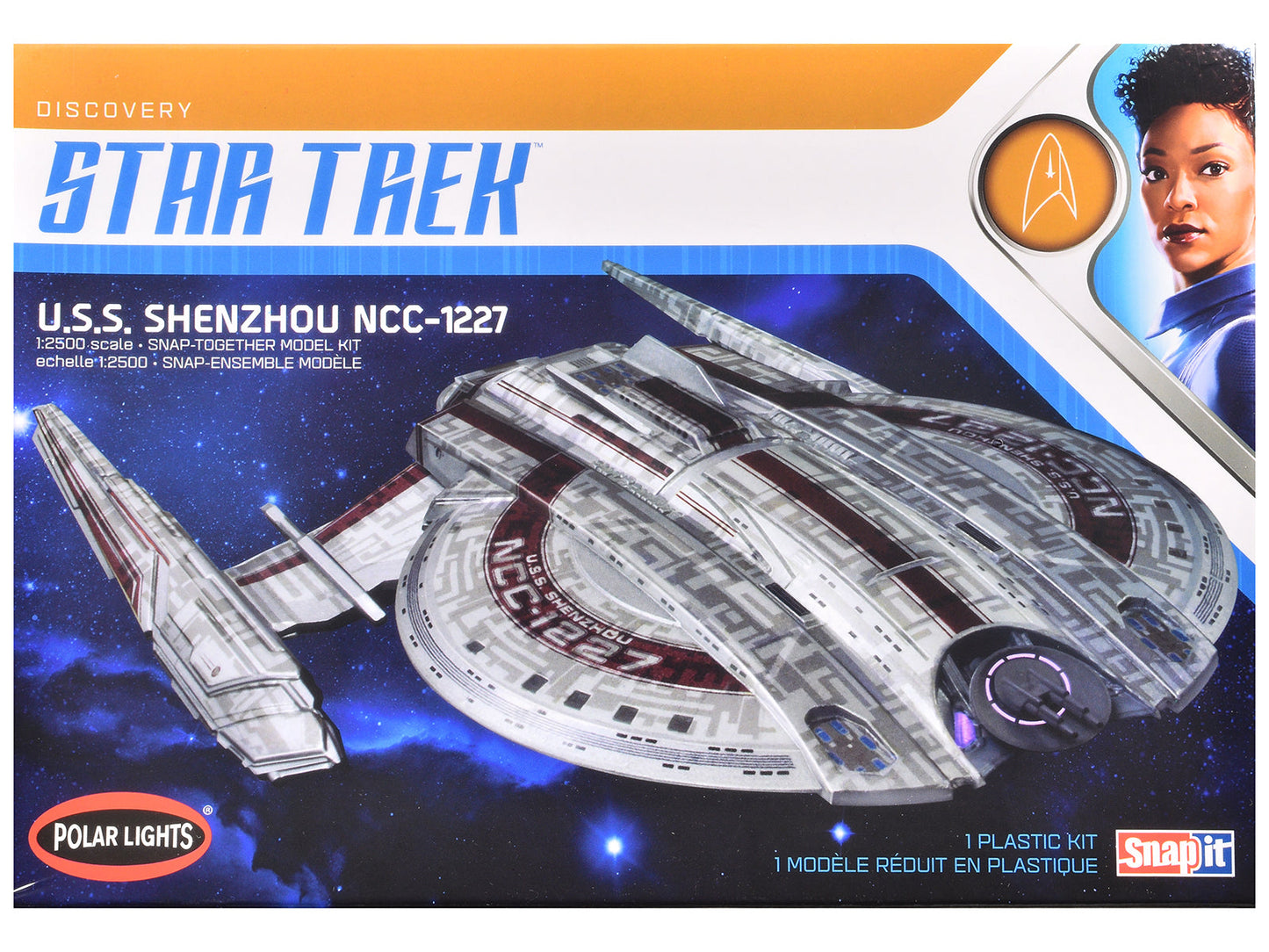 Skill 2 Snap Model Kit U.S.S. Shenzhou NCC-1227 Spacecraft "Star Trek: Discovery" (2017-2024) TV Series 1/2500 Scale Model