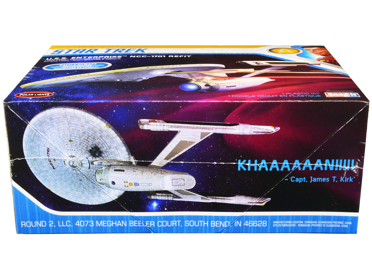 Skill 2 Snap Model Kit U.S.S. Enterprise NCC-1701 Refit Spaceship "Star Trek II: The Wrath of Khan" (1982) Movie 1/1000 Scale Model