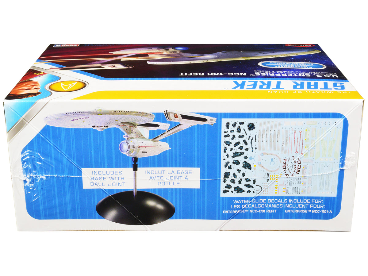 Skill 2 Snap Model Kit U.S.S. Enterprise NCC-1701 Refit Spaceship "Star Trek II: The Wrath of Khan" (1982) Movie 1/1000 Scale Model