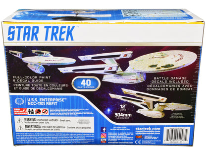 Skill 2 Snap Model Kit U.S.S. Enterprise NCC-1701 Refit Spaceship "Star Trek II: The Wrath of Khan" (1982) Movie 1/1000 Scale Model