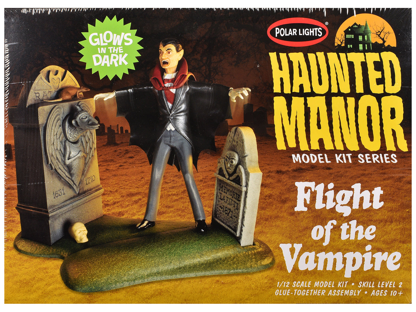 Skill 2 Model Kit Haunted Manor "Flight of the Vampire" Diorama Set 1/12 Scale Model