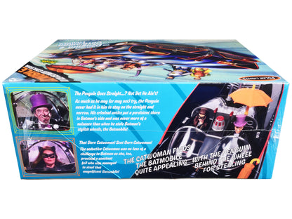 Skill 2 Model Kit 1966 Batmobile "Bad Guy Getaway Edition" with Penguin and Catwoman Figures "Batman" (1966-1968) TV Series 1/25 Scale Model