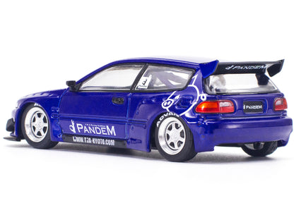 Pandem Civic EG6 RHD (Right Hand Drive) Blue Metallic "Enigma Exclusive Edition" 1/64 Diecast Model Car