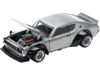 Skyline KPGC110 "Kenmeri" RHD (Right Hand Drive) Raw Metal "Enigma Exclusive Edition" 1/64 Diecast Model Car