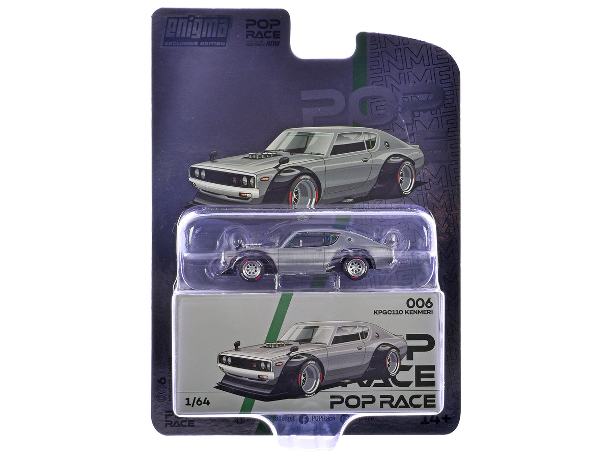 Skyline KPGC110 "Kenmeri" RHD (Right Hand Drive) Raw Metal "Enigma Exclusive Edition" 1/64 Diecast Model Car