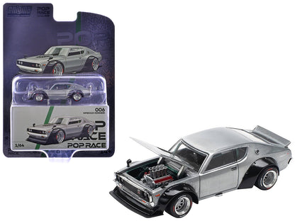 Skyline KPGC110 "Kenmeri" RHD (Right Hand Drive) Raw Metal "Enigma Exclusive Edition" 1/64 Diecast Model Car