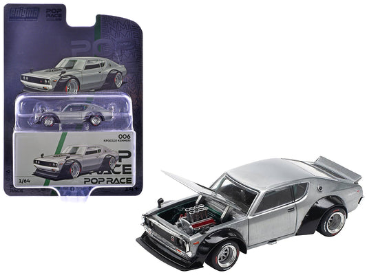Skyline KPGC110 "Kenmeri" RHD (Right Hand Drive) Raw Metal "Enigma Exclusive Edition" 1/64 Diecast Model Car