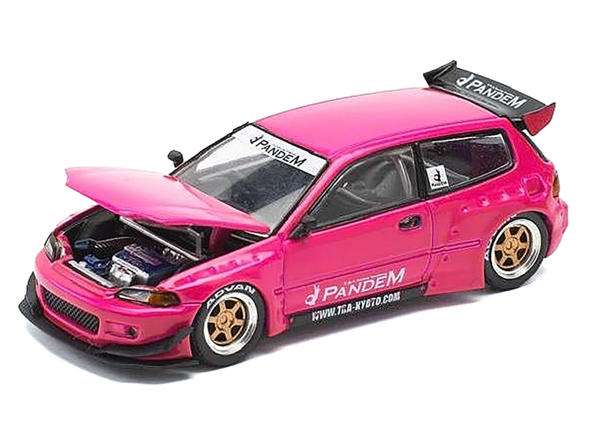 Pandem Civic EG6 RHD (Right Hand Drive) Pink "Enigma Exclusive Edition" 1/64 Diecast Model Car